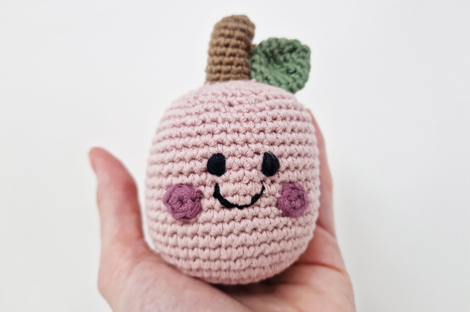 50% OFF | Crochet Apple Baby Rattle Teether Ring Toy