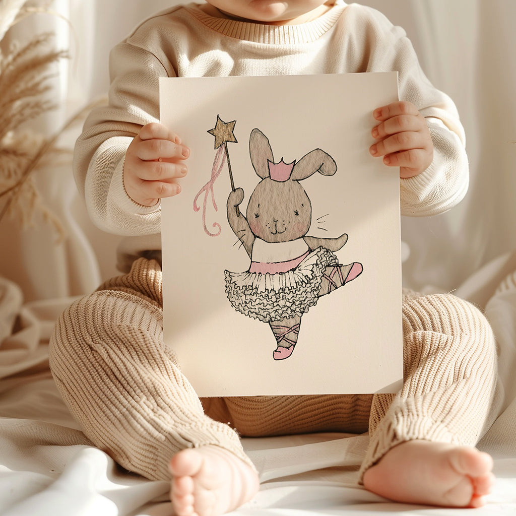 Baby Girl Ballerina Bunny Picture Gift