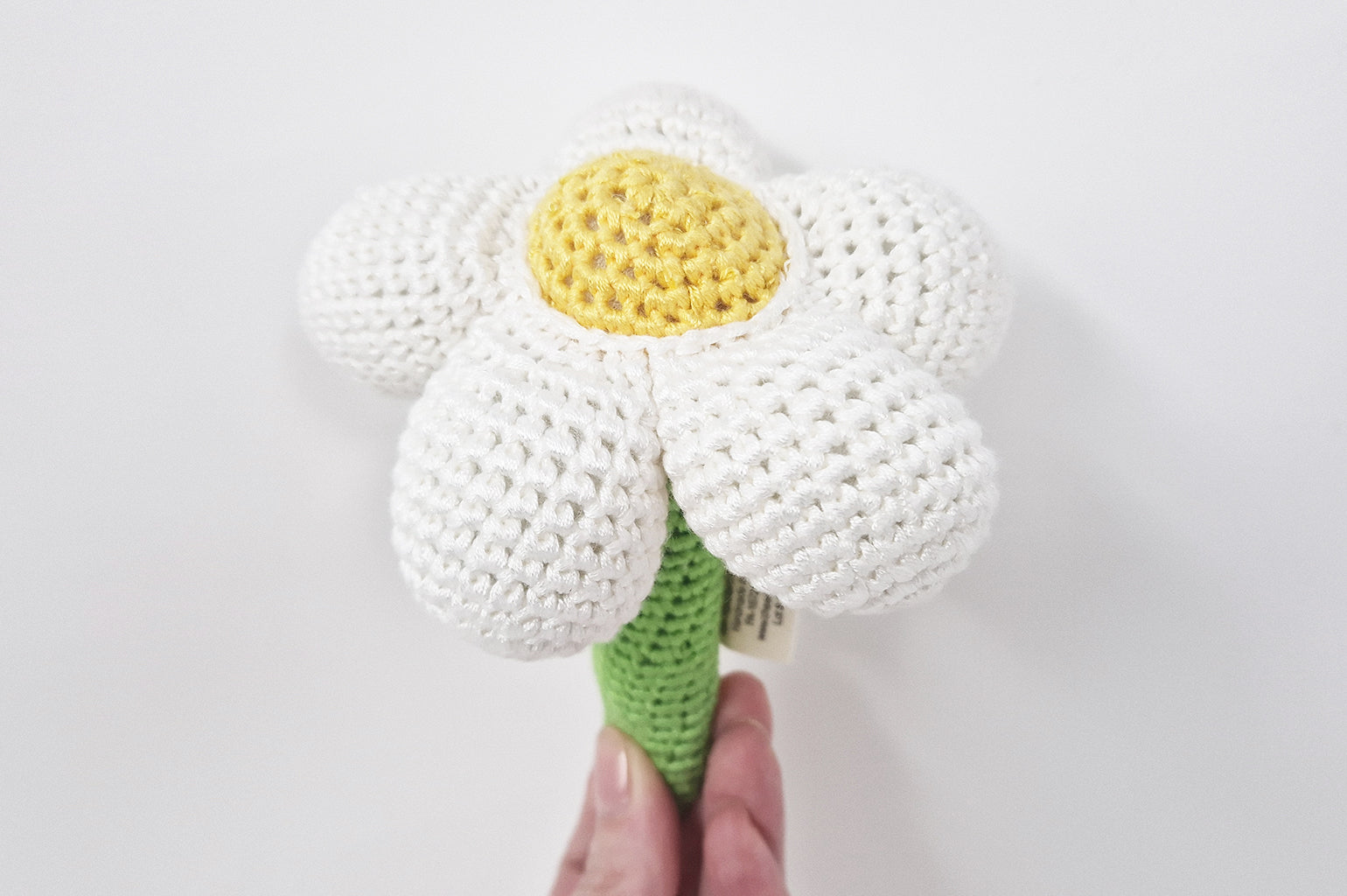 50% OFF | Handmade Crochet baby daisy flower rattle