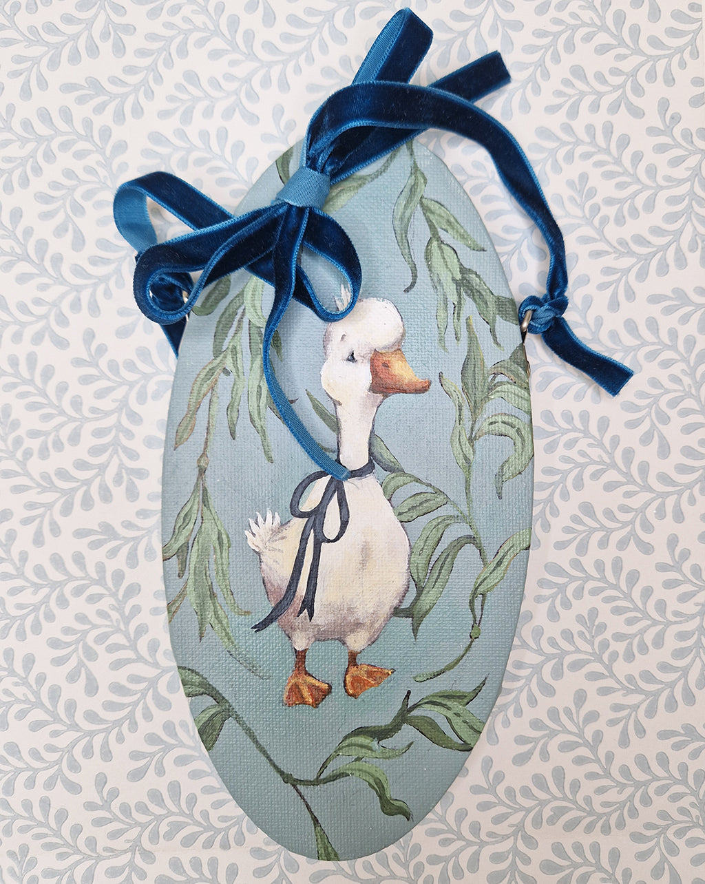 Hand Painted Original Canvas Painting - Dashing Duck