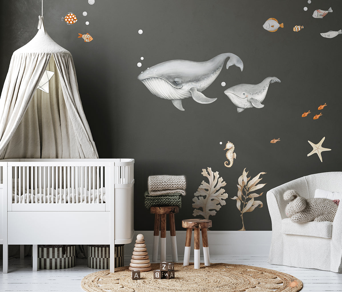 Children's Ocean Sea Animals Nursery Wall Decal Sticker Set