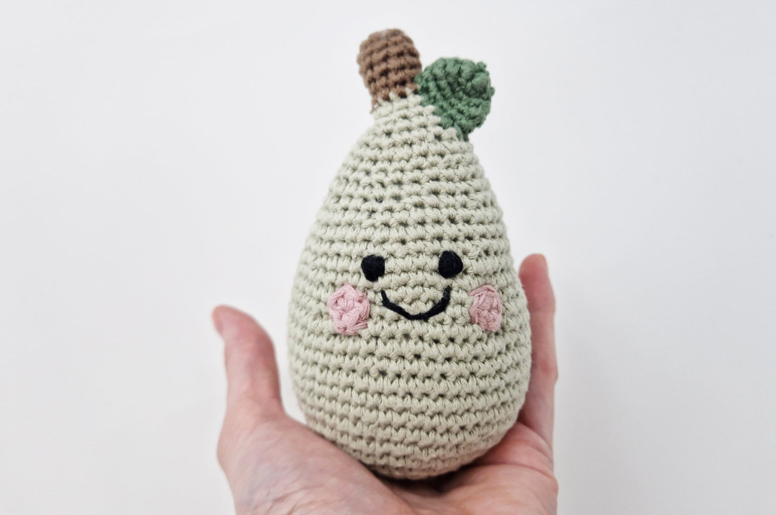 50% OFF | Crochet Pear Baby Rattle Teether Ring Toy