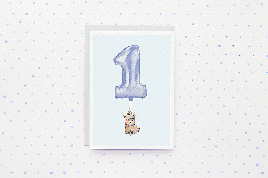 Baby Boy's 1st Birthday Greetings Card