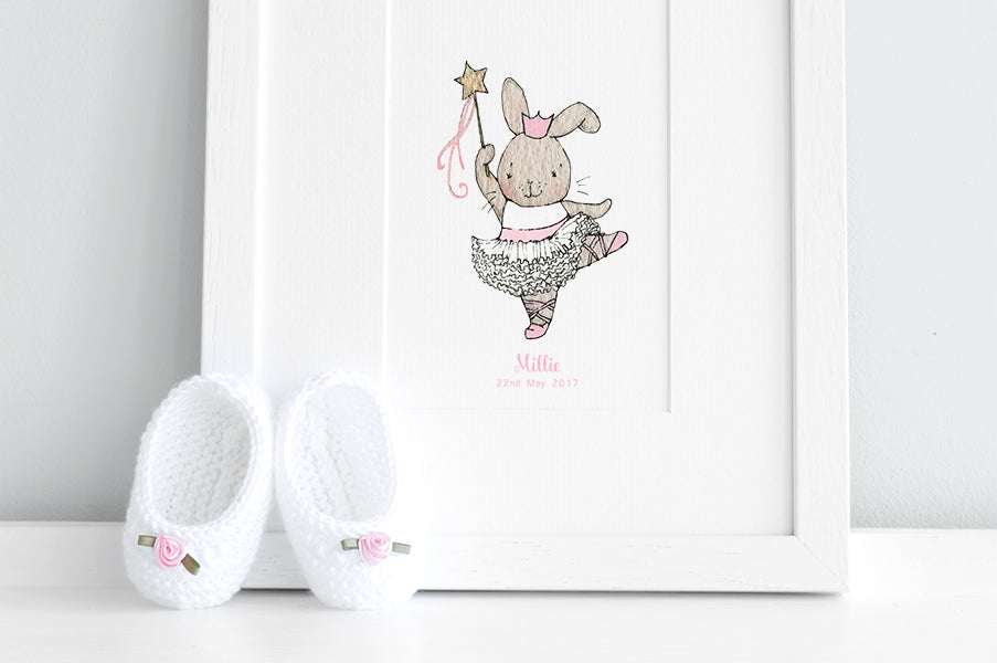 Baby Girl Ballerina Bunny Picture Gift
