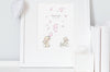 BABY GIRL PINK BUNNIES &amp; BUBBLES NURSERY ART