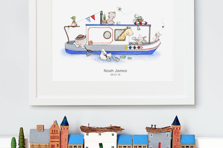 Children's Canal Boat Artwork Print