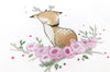 Girl&#39;s Floral Deer Nursery Decor Print