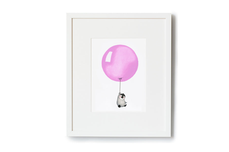 Girl's Bright Fuchsia Pink Round Balloon Print