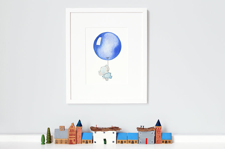 Children's Primary Blue Round Balloon Picture