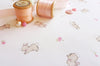 Girls Rabbits and Roses Cotton Fabric by the meter