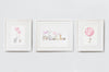 Baby Girl&#39;s Rose Pink Nursery Wall Art Set