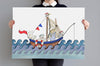Big Boat at Sea Picture for Boy&#39;s Nautical Bedroom