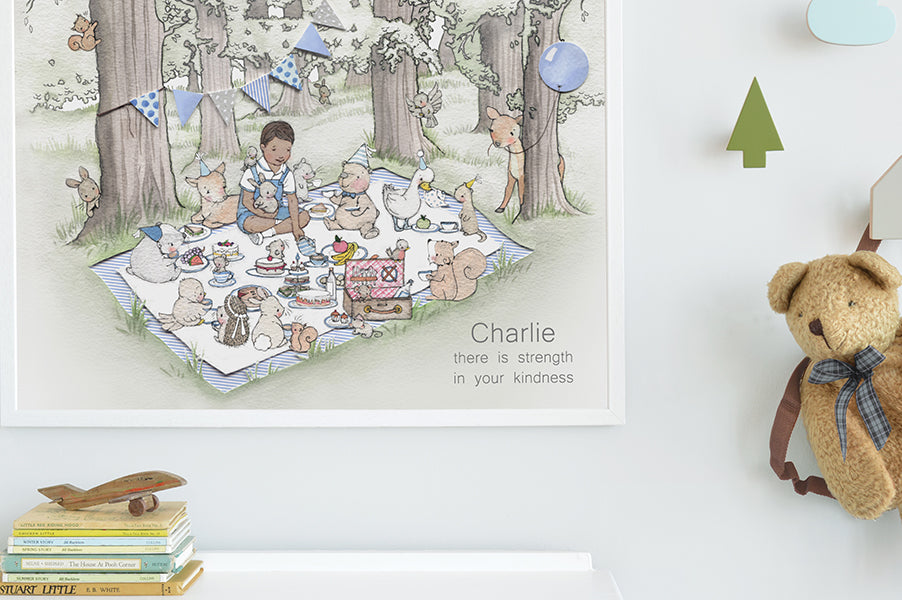 Big picnic picture for a classic boy's nursery