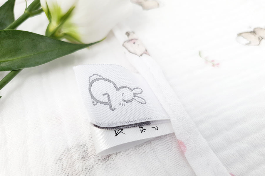 Roses & rabbits 100% soft cotton baby bunny muslin square cloth