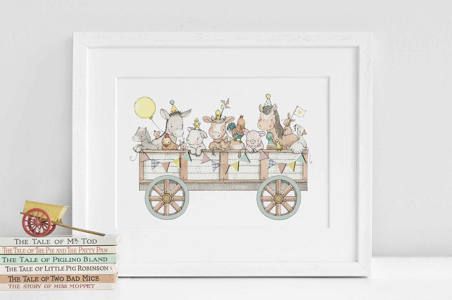 Farm Tractor Trailer Cart Kid's Art Print