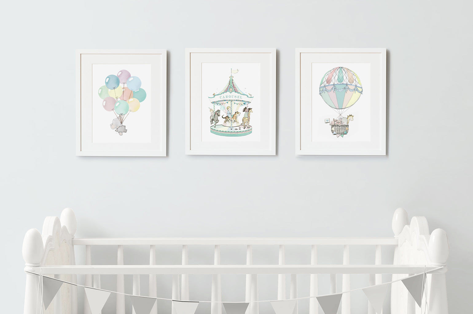 Children's Fun Fairground Set of Art Prints