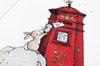 Illustrated British Red Post Box Picture for a child&#39;s Room