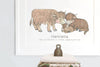 Children&#39;s Illustrated Highland Cow Family Picture