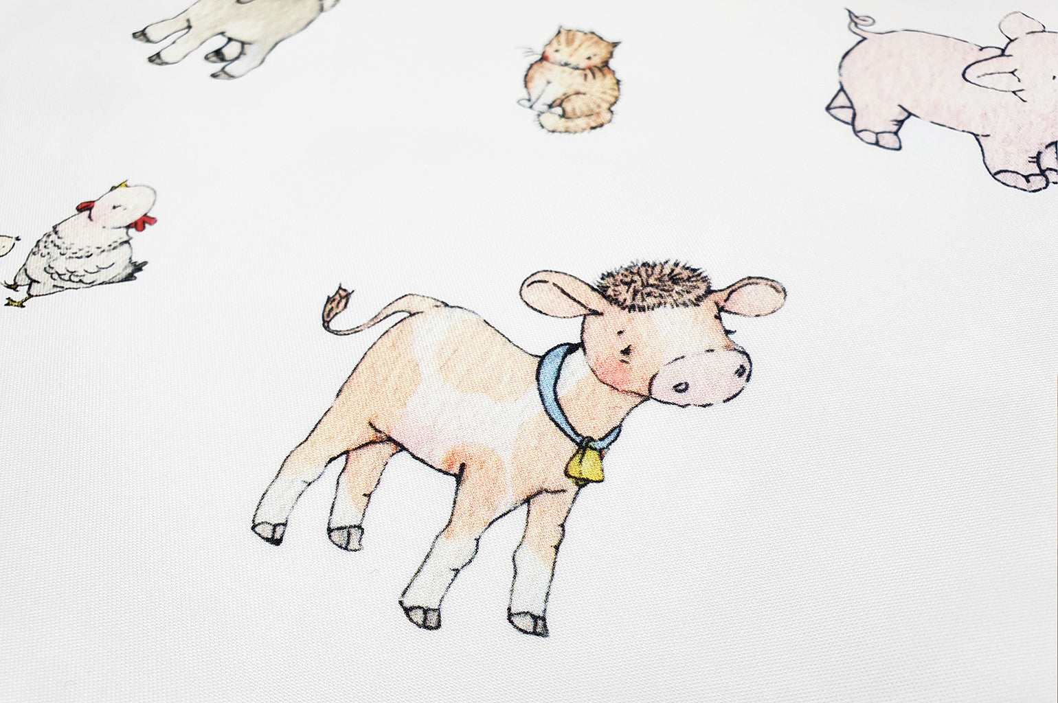 Children's Farm Animals Cotton Fabric