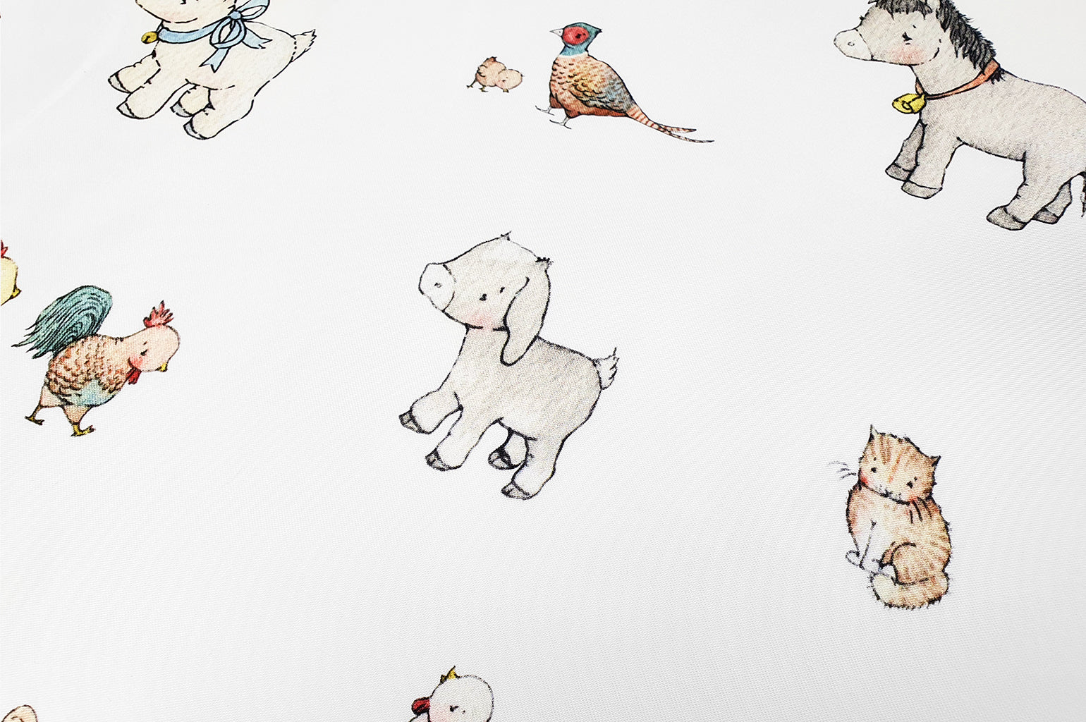 Children's Farm Animals Cotton Fabric