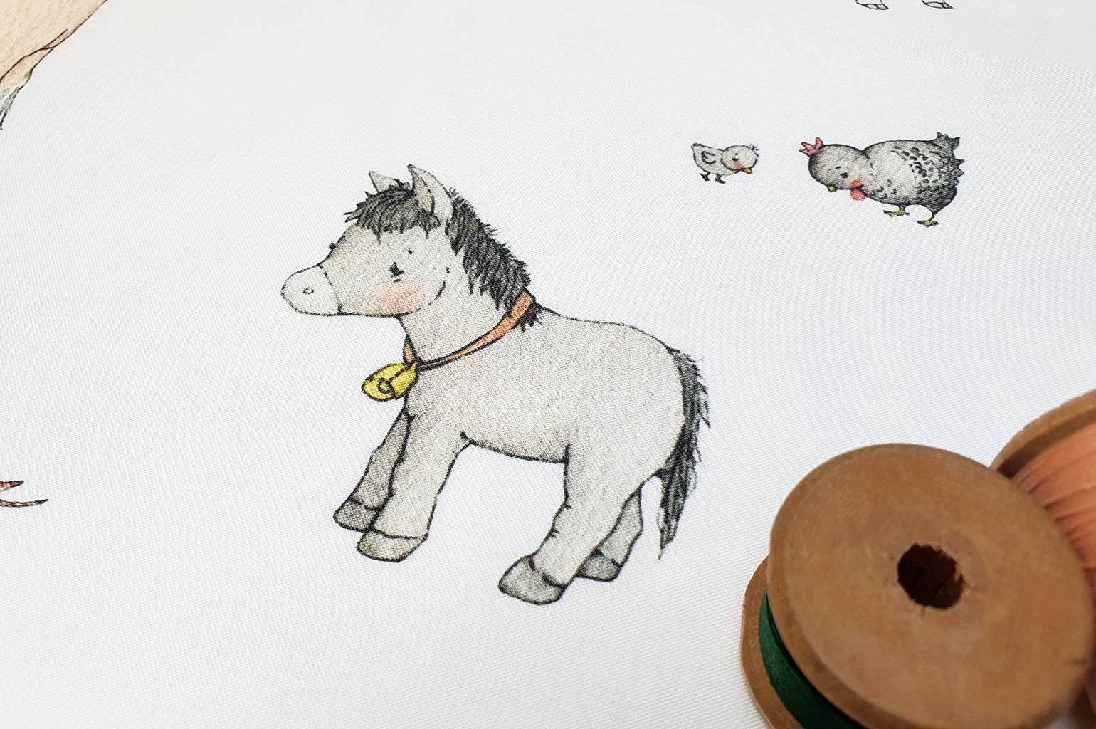 Children's Farm Animals Cotton Fabric