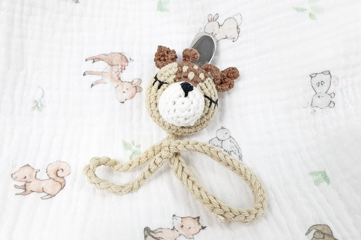 60% OFF | Crochet baby deer fawn dummy pacifier clip