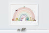Children&#39;s full bright jungle animal rainbow wall art picture