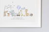 Boy&#39;s Blue Personalised Animals On Parade Print