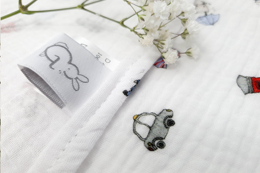 London Mice 100% cotton baby muslin cloth square
