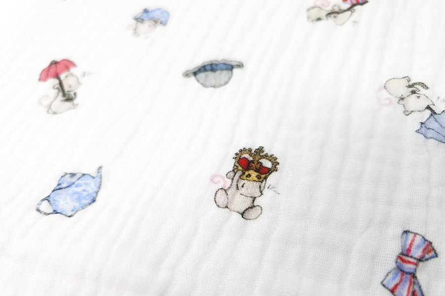 London Mice 100% cotton baby muslin cloth square