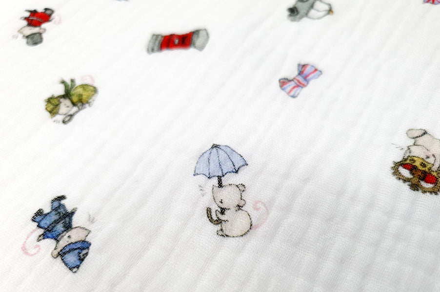 London Mice 100% cotton baby muslin cloth square