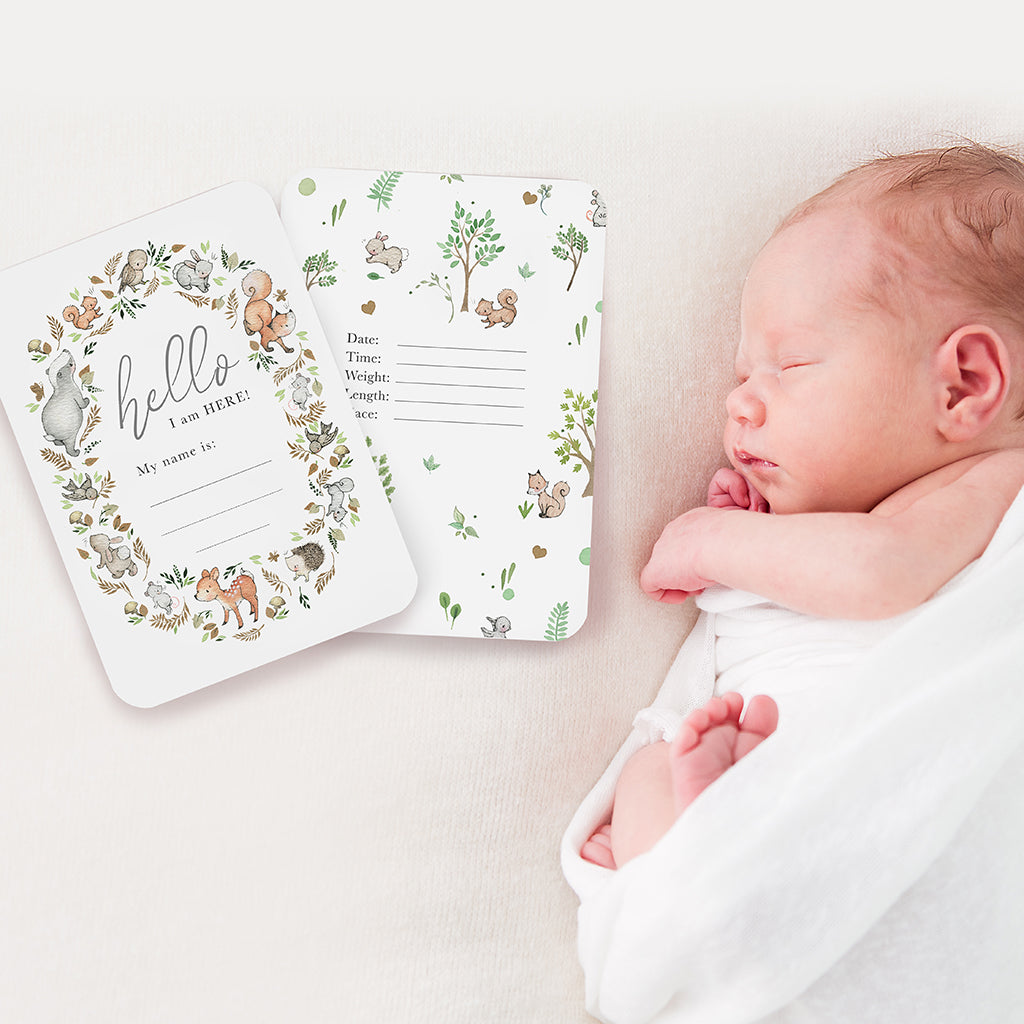 30 Woodland theme Baby's first year milestone cards