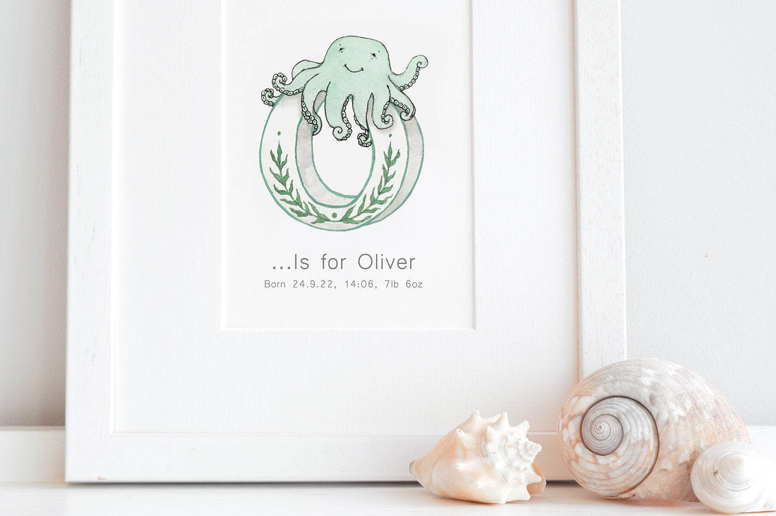 Children's Personalised Ocean Initial Letter Print