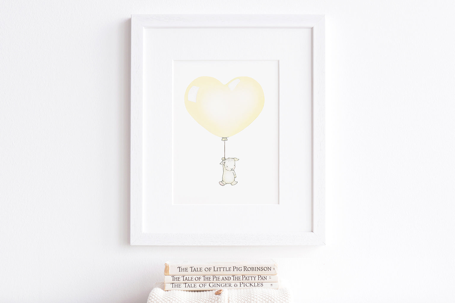 Children's Pastel Pale Yellow Heart Balloon Picture