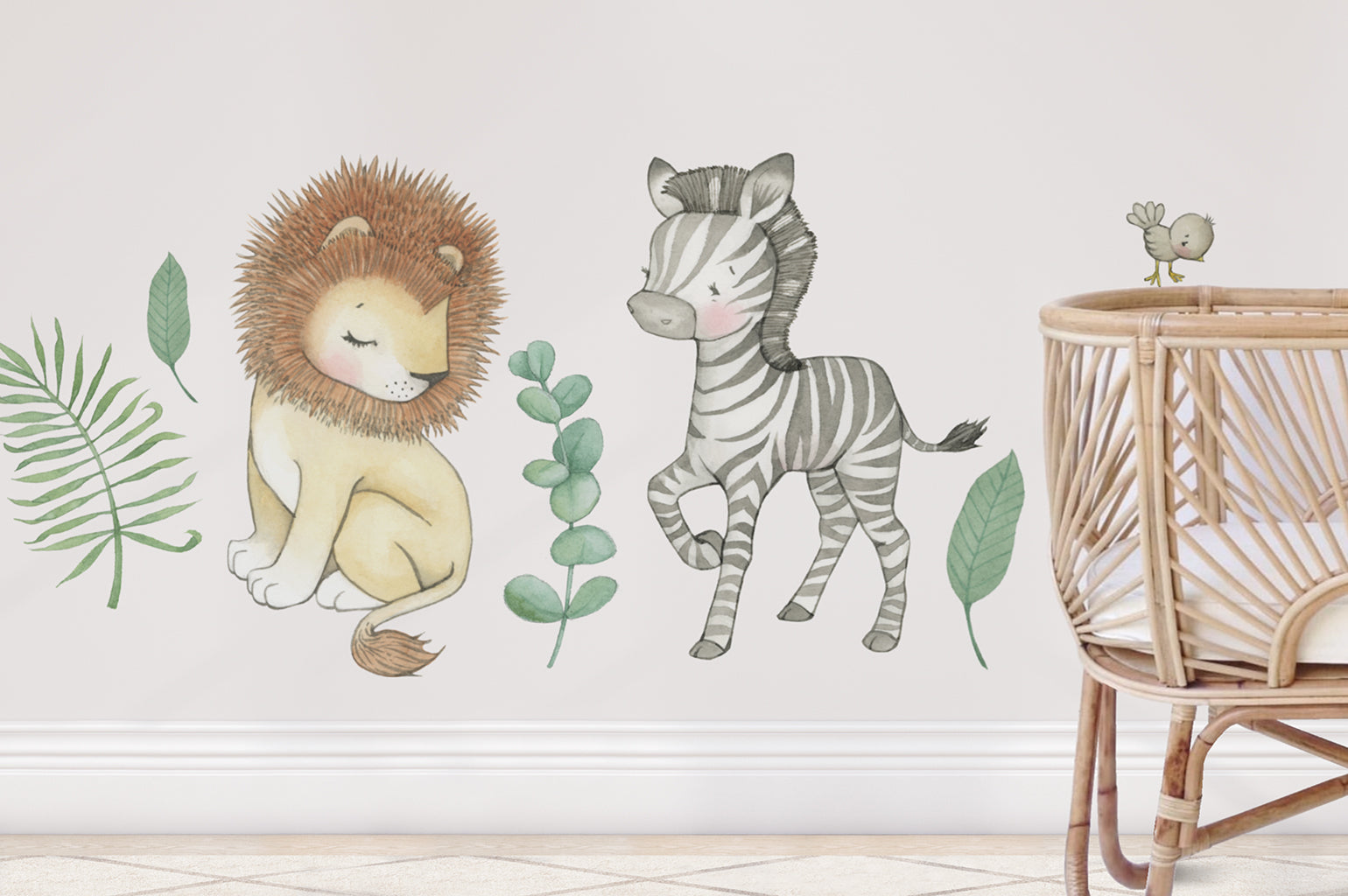 Children's Safari Jungle Animals Nursery Wall Decal Sticker Set