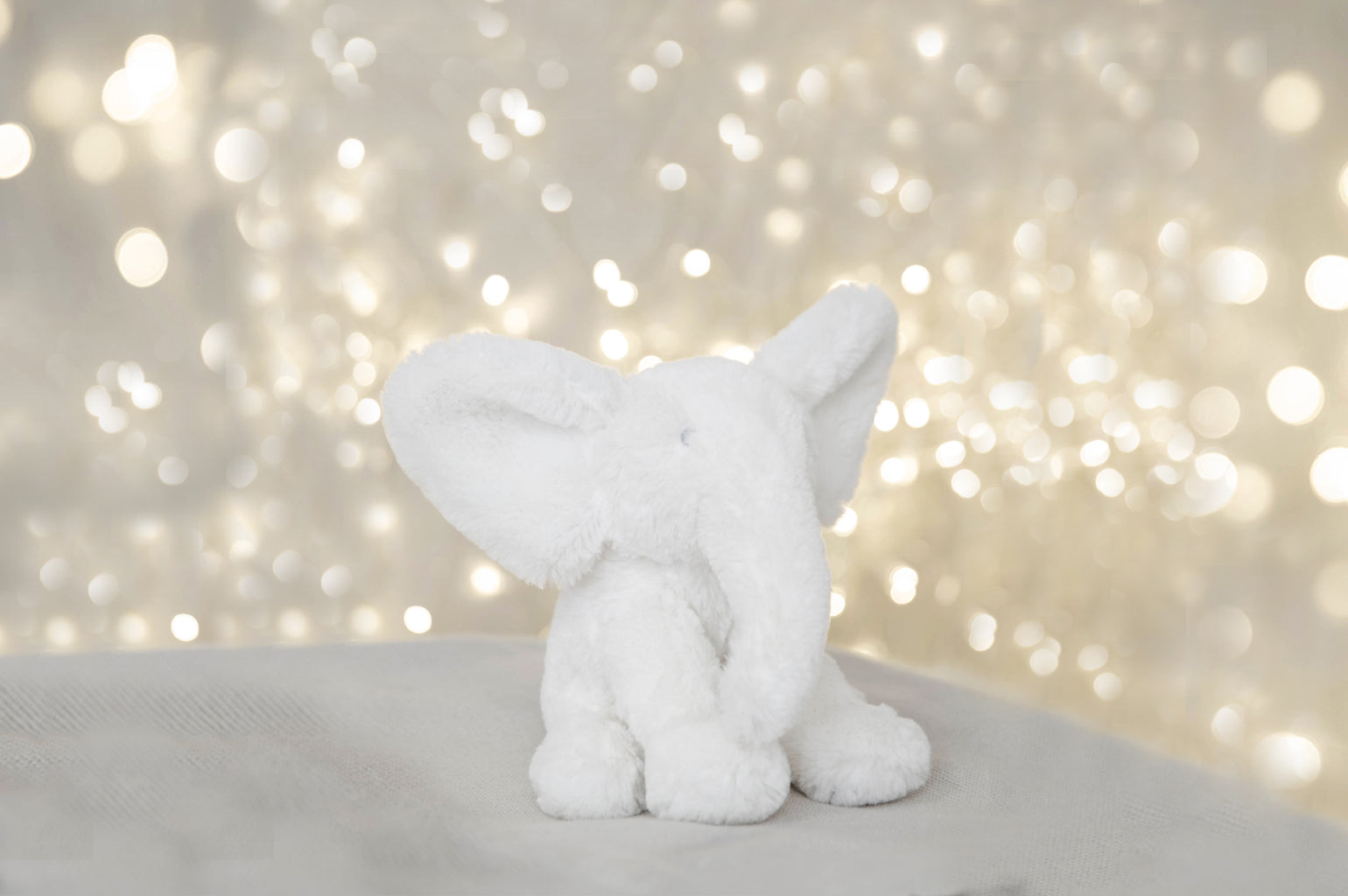 Small Soft Plush White Baby Toy Elephant