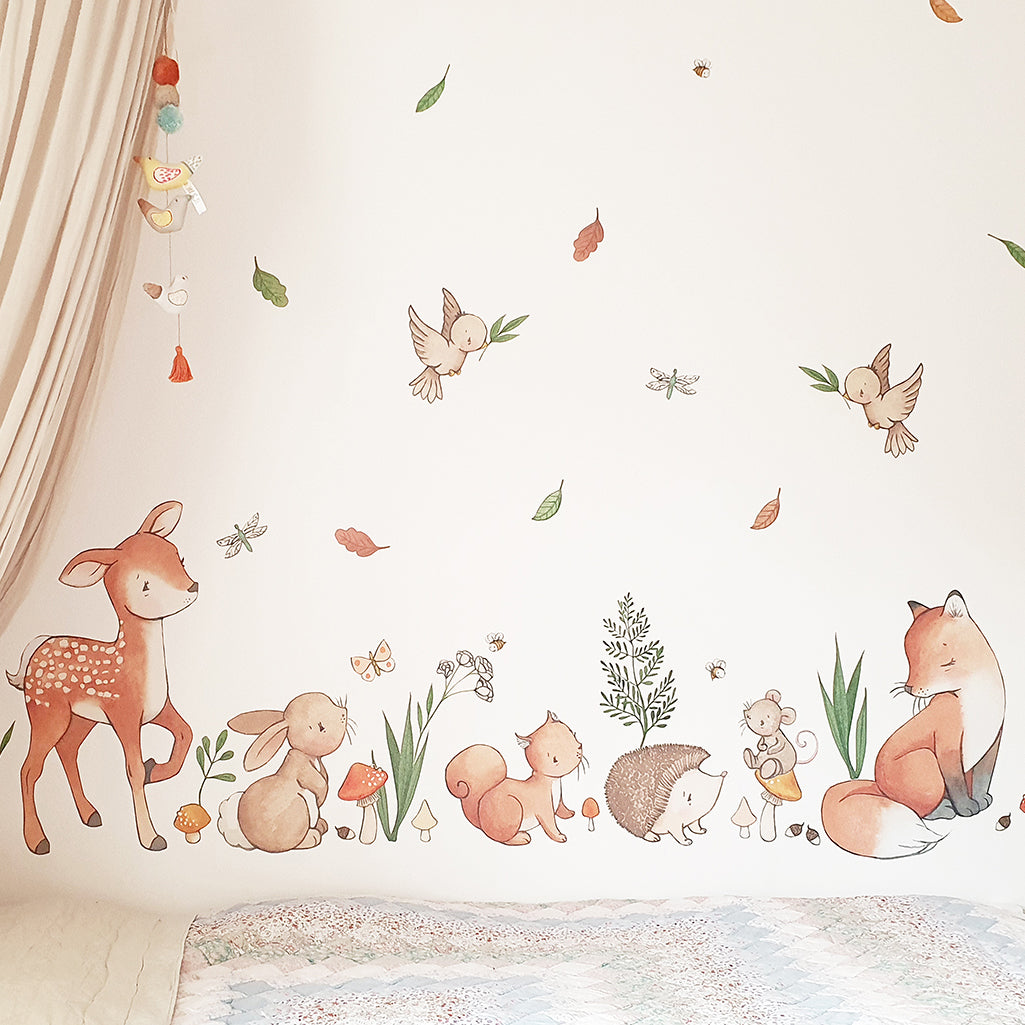 Children's Woodland Forest Animals Nursery Wall Decal Sticker Set