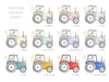 Children&#39;s farm tractor and cart wall art set