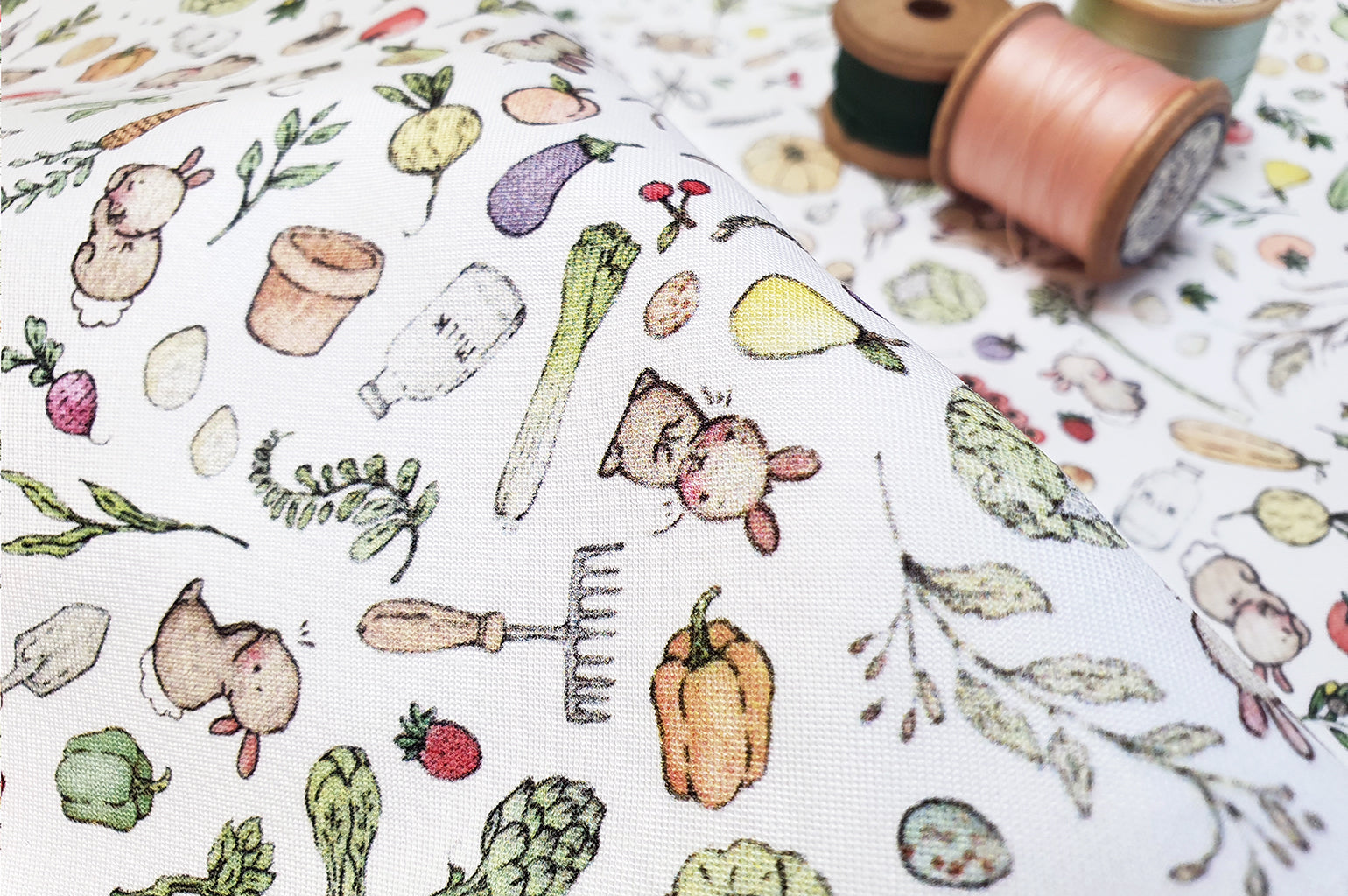 Vegetable Garden Cotton Fabric