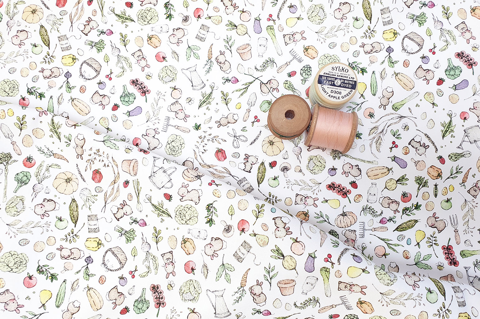 Vegetable Garden Cotton Fabric