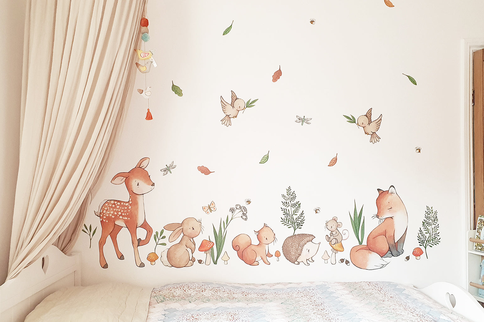 Children's Woodland Forest Animals Nursery Wall Decal Sticker Set
