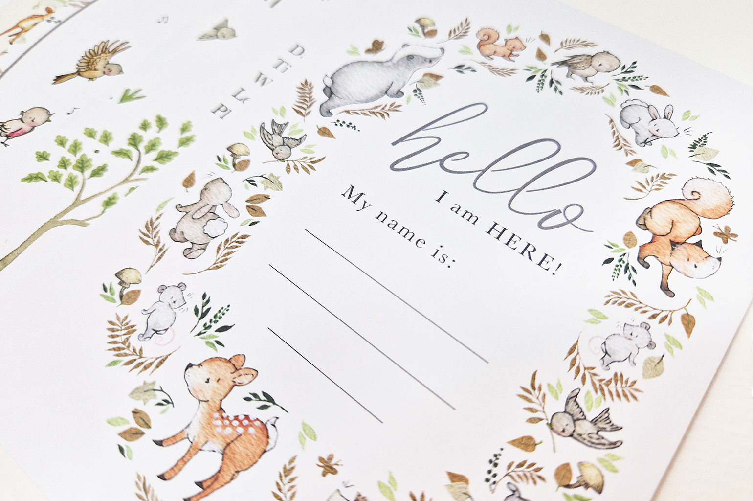 30 Woodland theme Baby's first year milestone cards