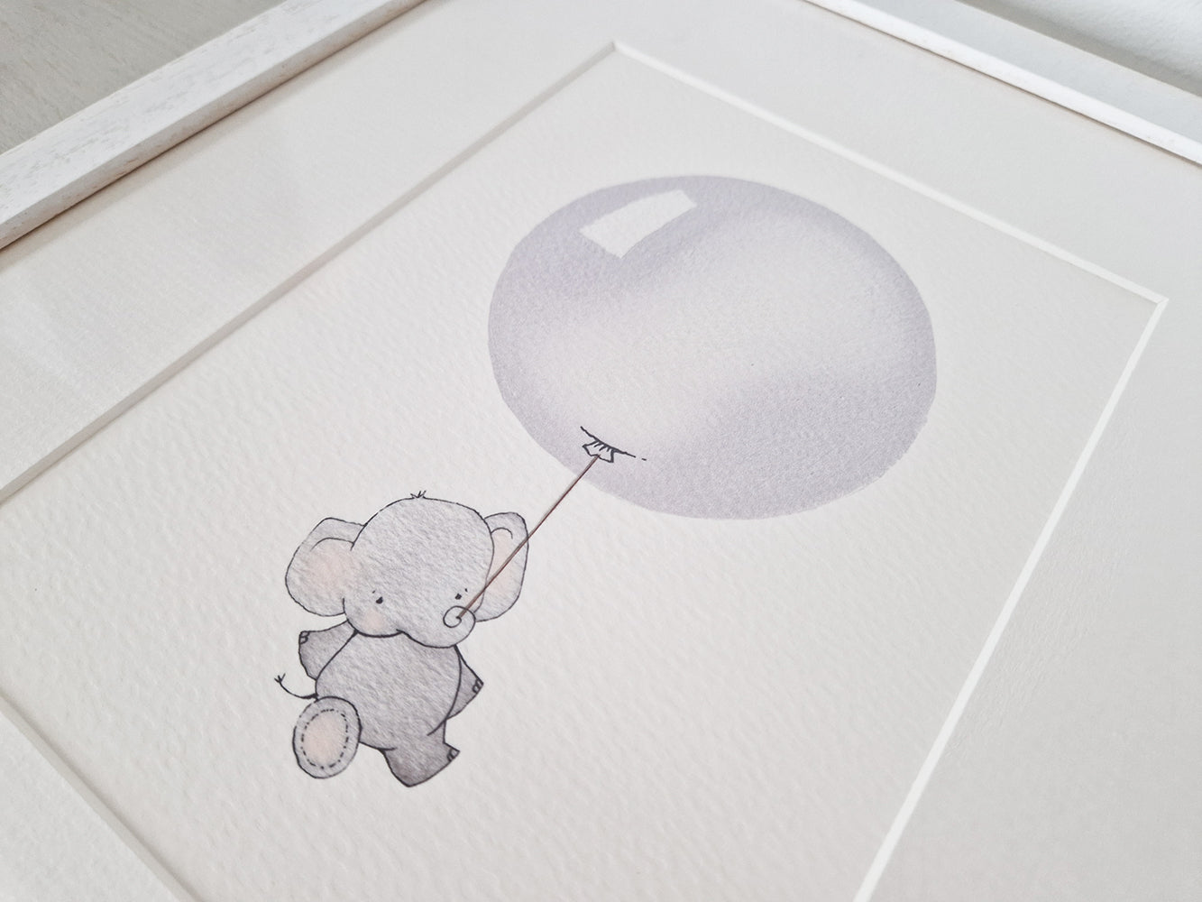 50% SALE | Framed 12x10" Grey Balloon Print