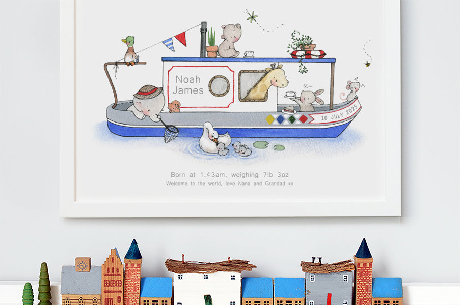 Children's Canal Boat Artwork Print