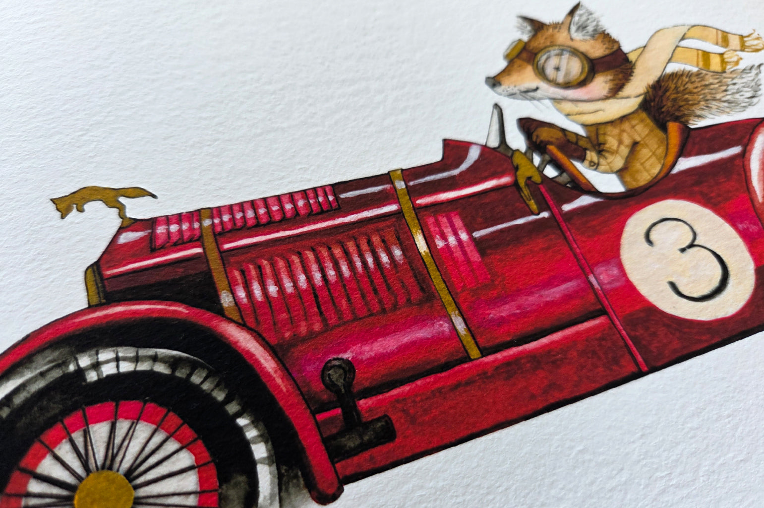 Children's Fox Racing Car Picture for Kids Room (Copy)