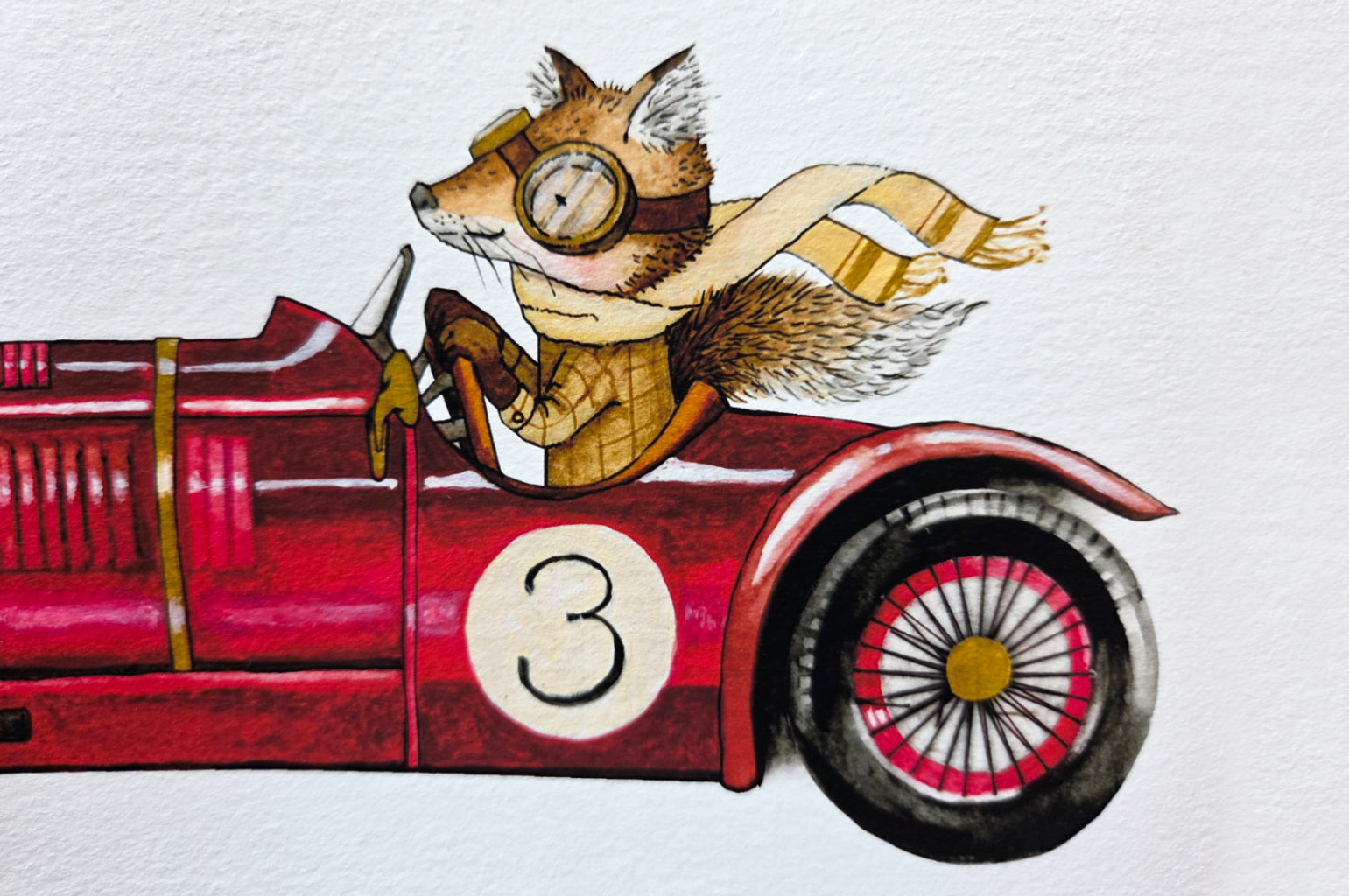 Children's Fox Racing Car Picture for Kids Room (Copy)