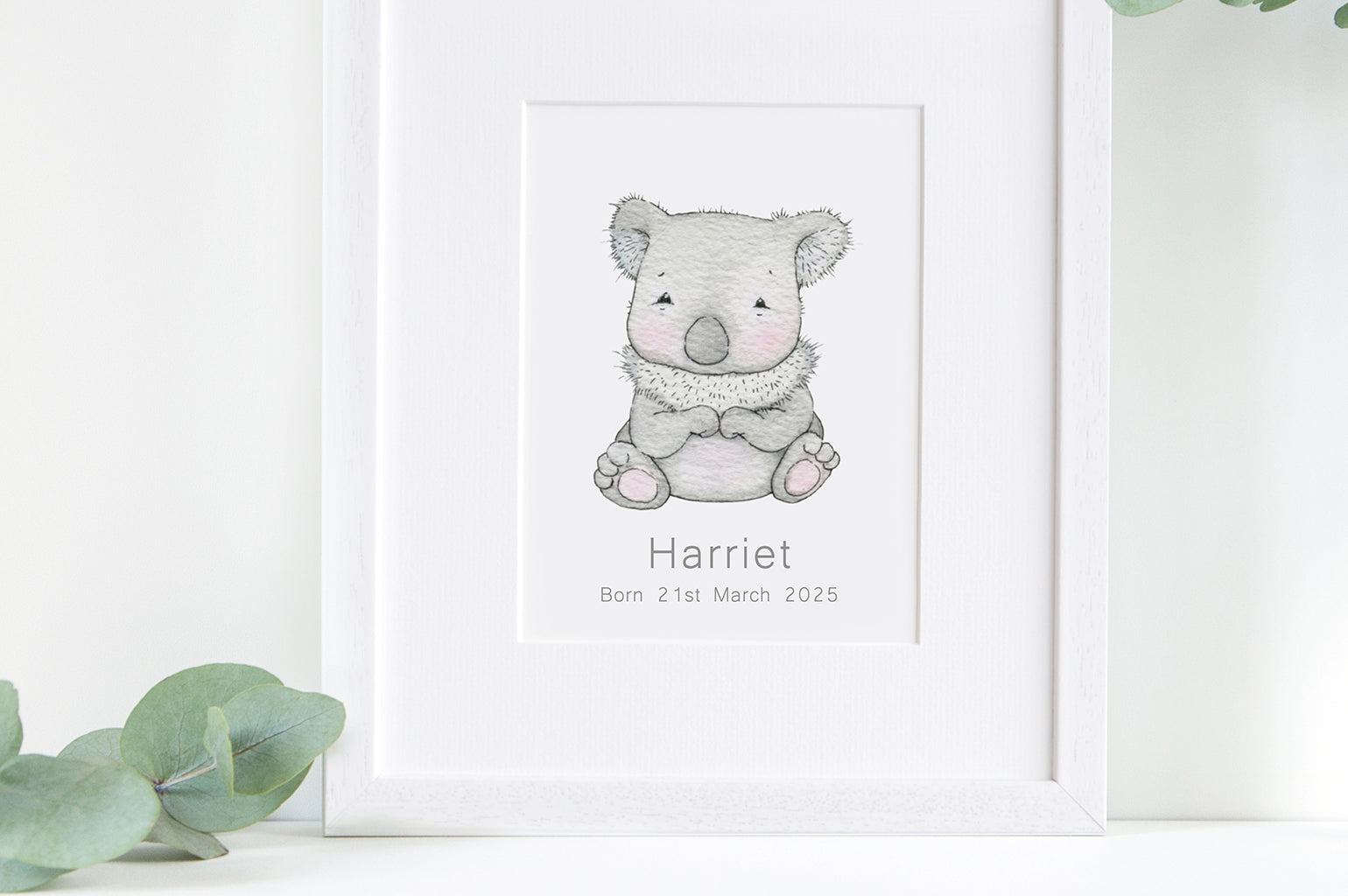 Personalised Newborn Baby Koala Picture