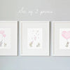 picture set of 3 &quot;you are loved&quot; pink