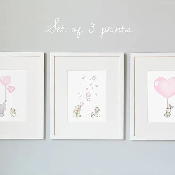 picture set of 3 &quot;you are loved&quot; pink