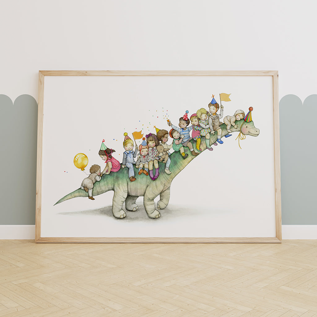 Children&#39;s Personalised Party Dinosaur Picture
